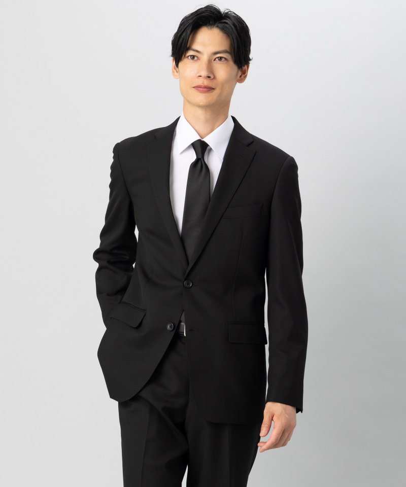 【新品未使用】メンズブラック礼服スーツ(洋服の青山)モバイルポケット