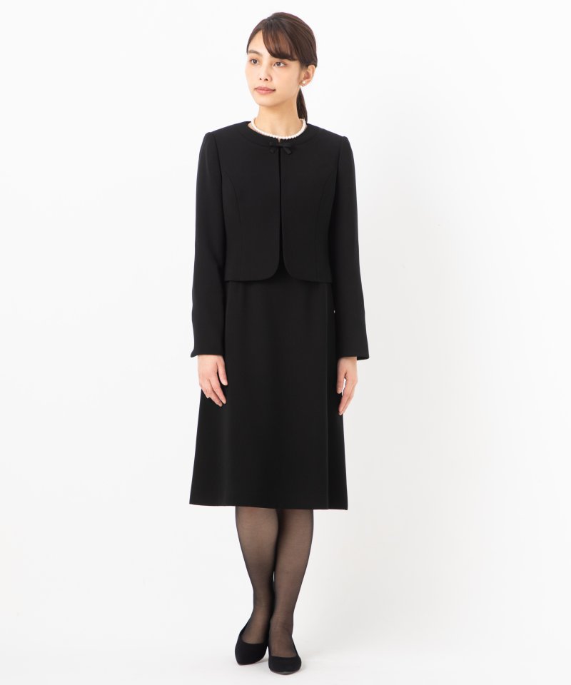 Select Shop サテン切り替えノーカラージャケットアンサンブル S 喪服 礼服のレンタルはcariru Black Formal