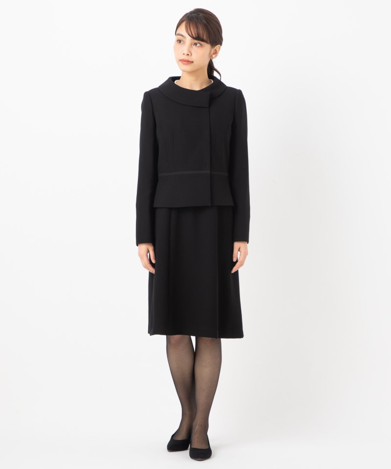 Select Shop ロールカラージャケットアンサンブル/M(9号)｜喪服・礼服のレンタルはCariru BLACK FORMAL