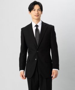 Select Shop  【メンズ夏喪服3点セット】ウール混紡シングルブレスト2Bスーツ&ネクタイセット/A4